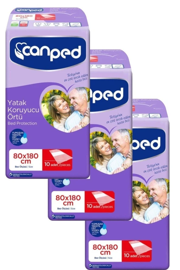 Canped Yatak Örtüsü 80x180 Cm. 3'lü Paket. Paket Içi 10 Adet. ürün görseli 1