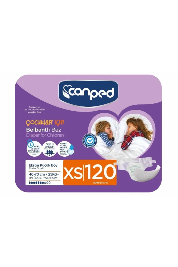 Canped Belbantlı Hasta Bezi Extra Küçük (xs) 120 Adet (30'lu 4 Paket) ürün görseli 1