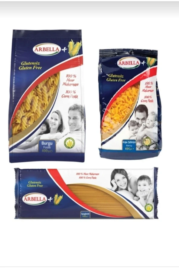 Arbella Glutensiz Makarna 3x400 Gr Aile Paketti ürün görseli 1