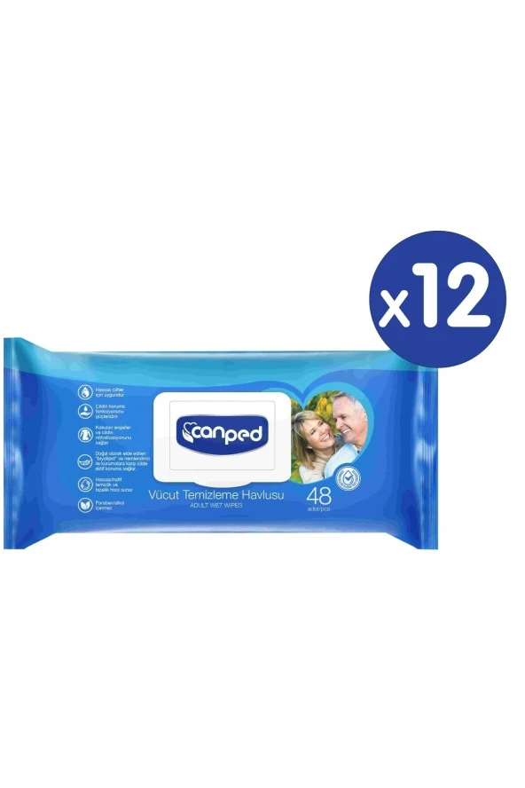 Canped Vücut Temizleme Mendili 48 Li X 12 Adet (576 Yaprak) ürün görseli 1