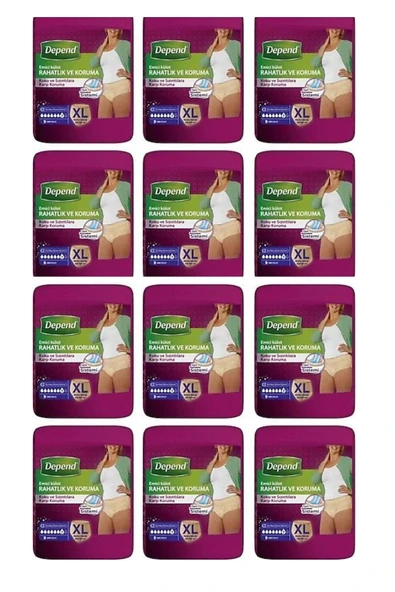 Depend Kadın Büyük Boy Emici Külot Hasta Bezi Xl Beden 120 Adet 120-150 cm ürün görseli 1