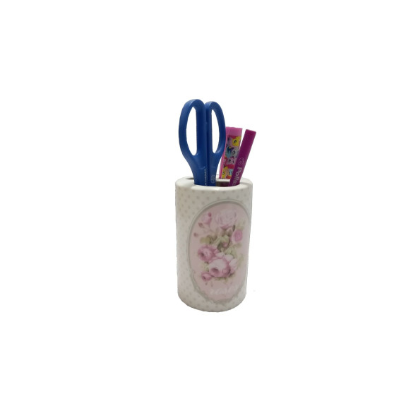 KALEMLİK BAHAR DESENLİ SERAMİK OFİS GERECİ  7X7X11CM ürün görseli 1
