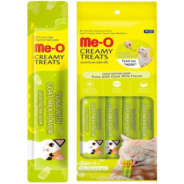 Meo Ton Balıklı Keçi Sütlü Krema Kedi Ödülü Kedi Çorbası 4x15 gr ürün görseli 1