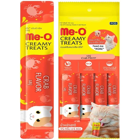 Meo Yengeç ve Ton Balığı Krema Kedi Ödülü Kedi Çorbası 4x15 gr ürün görseli 1