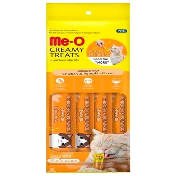 Meo Tavuklu Balkabaklı Krema Kedi Ödülü Kedi Çorbası 4x15 gr ürün görseli 1
