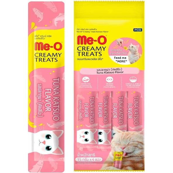 Meo Çizgili Orkinas Balıklı Krema Kedi Ödülü 4x15 gr ürün görseli 1