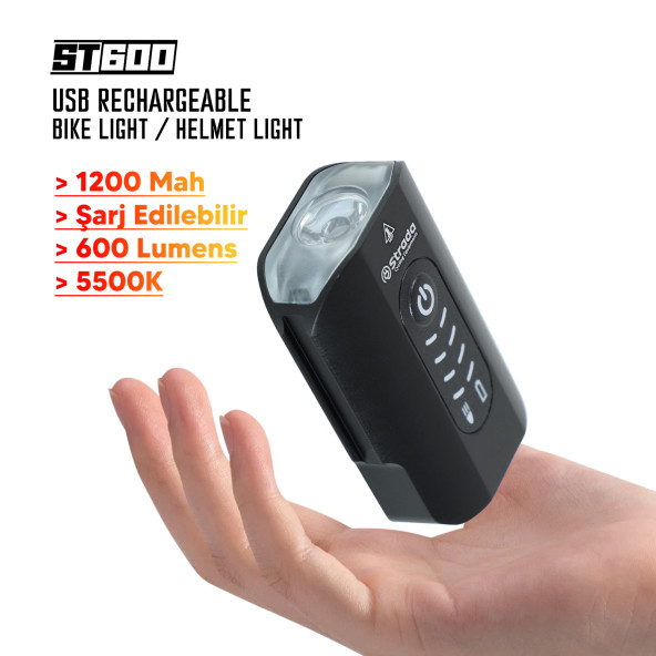 Strada St-600 Çift Yönlü Lityum Şarj Edilebilir Far - Resim 3