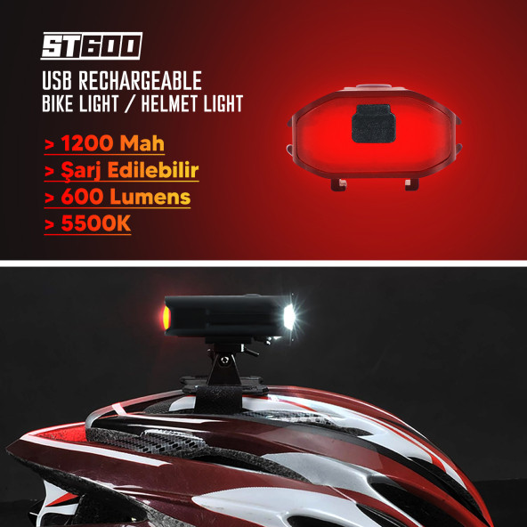 Strada St-600 Çift Yönlü Lityum Şarj Edilebilir Far - Resim 5