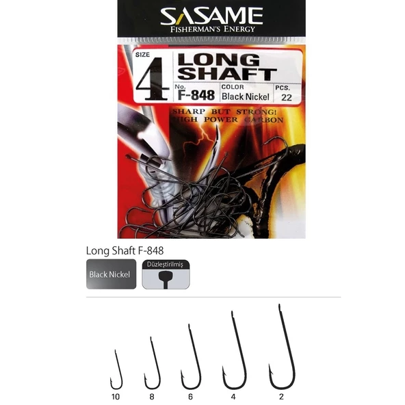 Sasame Long Shaft F-848 Serisi Olta İğnesi ürün görseli 1
