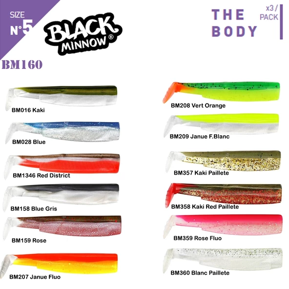 Fiiish Black Minnow BM160/5 3X Gövde Silikon Yem ürün görseli 1