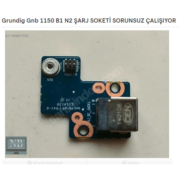 Grundig Gnb 1150 B1 N2 ŞARJ SOKETİ SORUNSUZ ÇALIŞIYOR ürün görseli 1