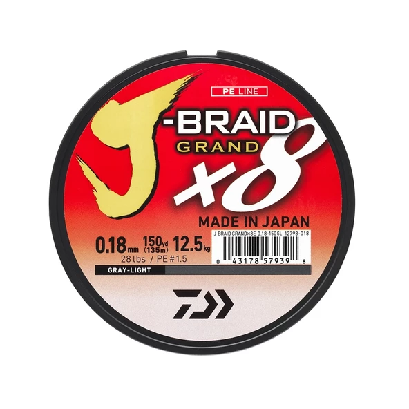 Daiwa J-Braid Grand 8B Gray Light 135m İp Misina ürün görseli 1