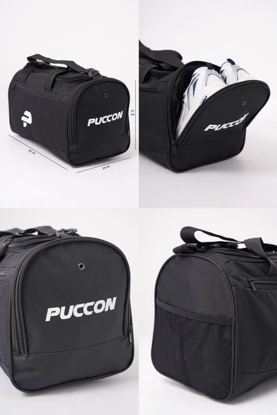 Puccon Kırmızı Ayakkabı Bölmeli Omuz Askılı Spor, Fitness ve Seyahat Çantası - Resim 5