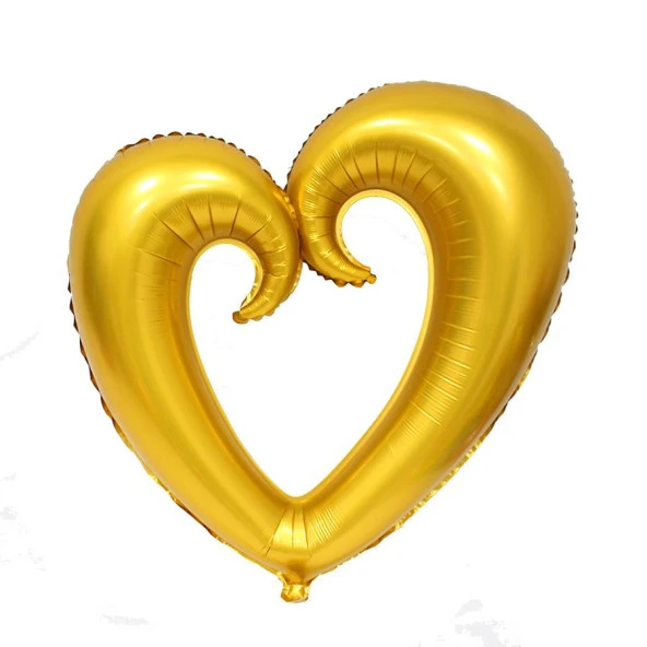 Helyuma Uyumlu Kalp Şekilli Büyük Boy Sevgililer Günü Metalik Kalpli Folyo Balon ALTIN GOLD Kalp Balon ürün görseli 1