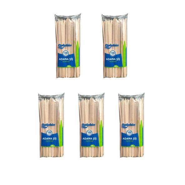 Dolphin Bambu Ahşap Adana Çöp Şiş - 24 Cm. - 100'lü 5 Paket ürün görseli 1