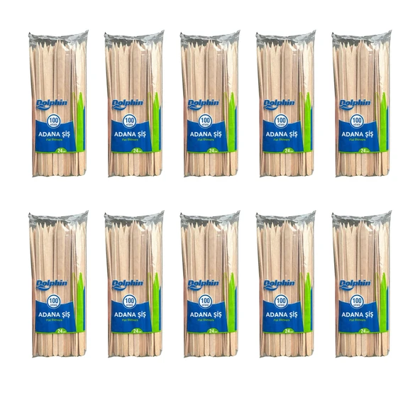 Dolphin Bambu Ahşap Adana Çöp Şiş - 24 Cm. - 100'lü 10 Paket ürün görseli 1