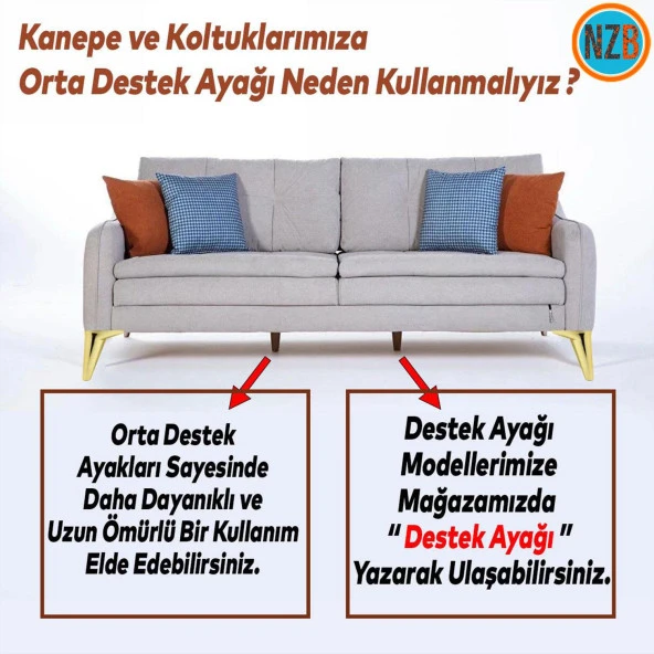 Mobilya Kanepe Sehpa Puf TV Ünitesi Baza Koltuk Ayağı Gold Altın Renk 24 cm Ayak ürün görseli 1