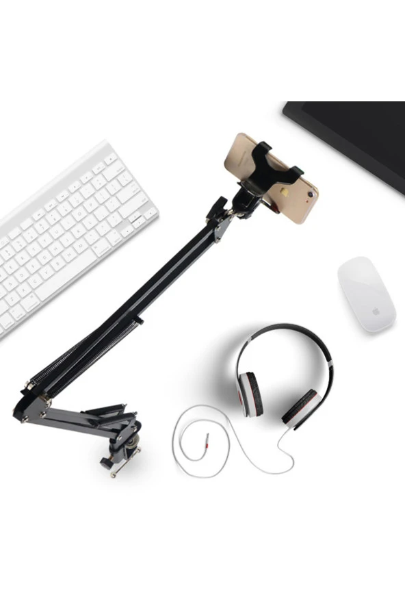 TechTic  Tablet Telefon Tutucu Masa Esnek Kıskaçlı Uzun Kollu 360 Derece Youtuber Twitch Tripot Stand ürün görseli 1