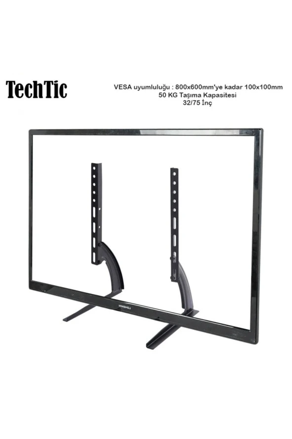 TechTic  TV Stand Masaüstü Stand 32-75İnç Sabit TV Yükseltme LCD Taban Braketi Mönitör Plazma ürün görseli 1