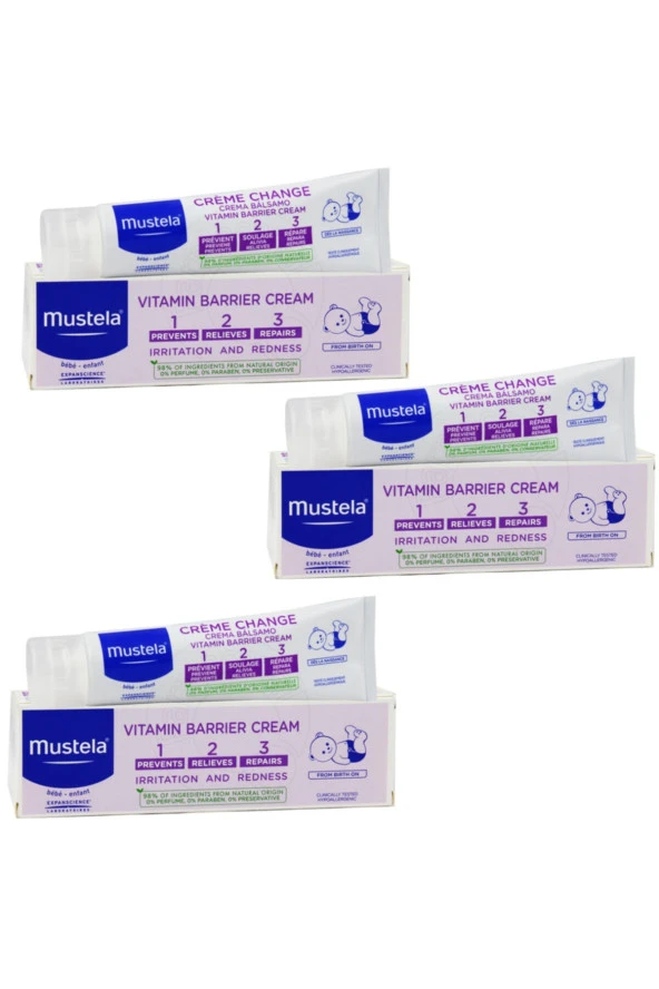 MUSTELA Vitamin Barrier 1-2-3 Pişik Kremi 100 Ml 3 Adet ürün görseli 1