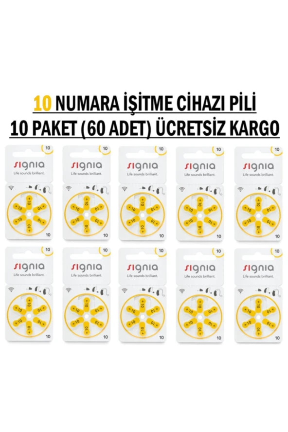 SİEMENS Signia 10 Numara Işitme Cihazı Pili (10 Paket) ürün görseli 1