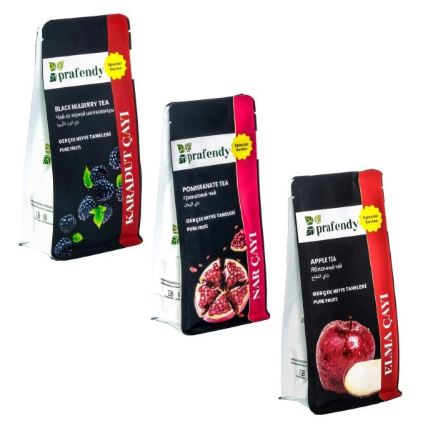 PRAFENDY KARADUT - NAR - ELMA ÇAYI, GERÇEK MEYVE TANELİ 3 x 250 Gr ürün görseli 1
