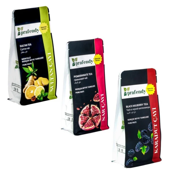 PRAFENDY SULTAN - NAR - KARADUT ÇAYI, GERÇEK MEYVE TANELİ 3 x 250 Gr ürün görseli 1