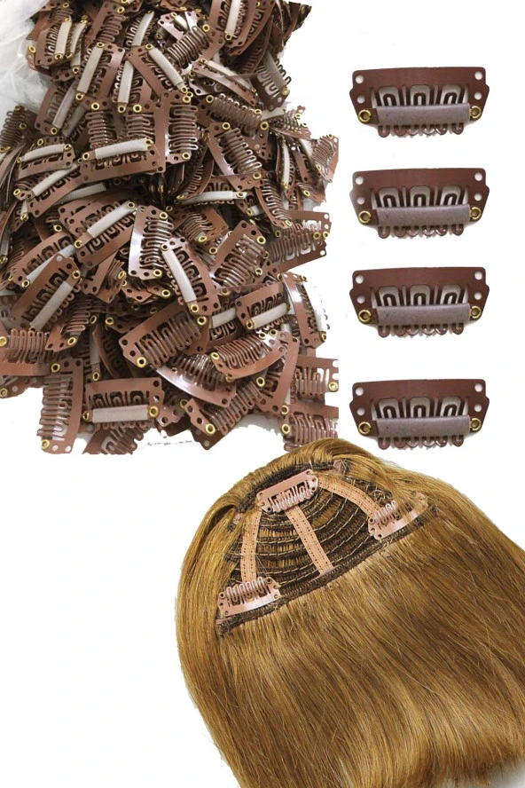 Prodiva Peruk, Çıtçıt, Postiş, Yarımay, Kahkül Küçük Klipsler 125 Adet/ 100 Gr  Kahverengi Paket ürün görseli 1