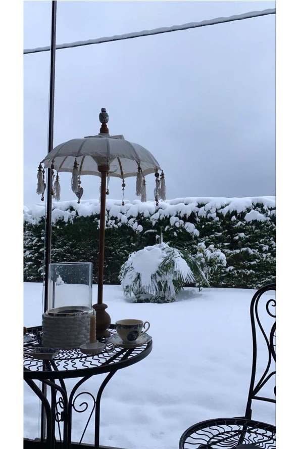 Prodiva Dekoratif Bali Şemsiyesi 80 Cm Krem - Resim 6