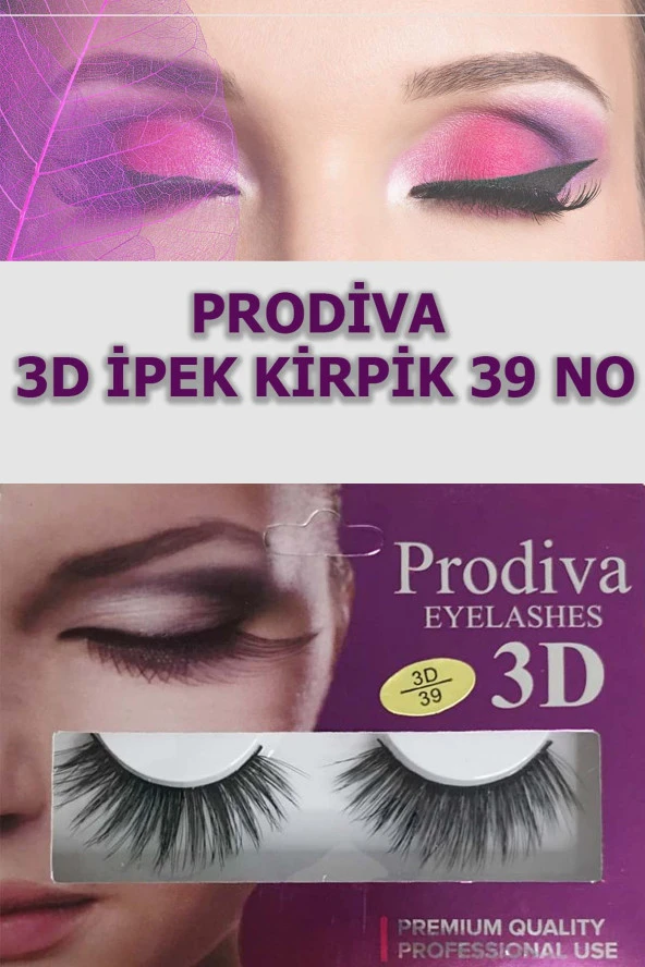 Prodiva Marka 10’lu 3D İpek Kirpik 39 No ürün görseli 1