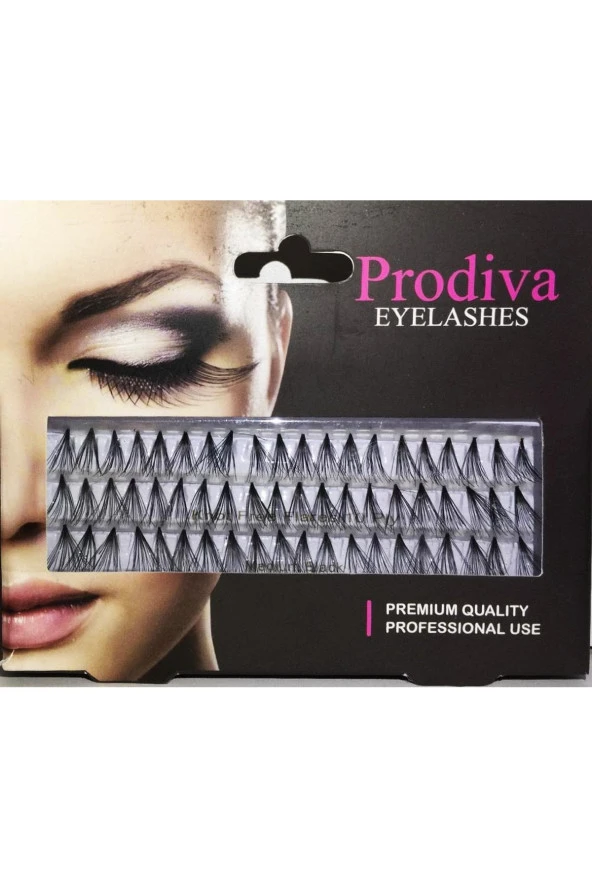 Prodiva Marka 10 Ply 80 Adet Tekli Düğümsüz Takma Kirpik - Medium ürün görseli 1