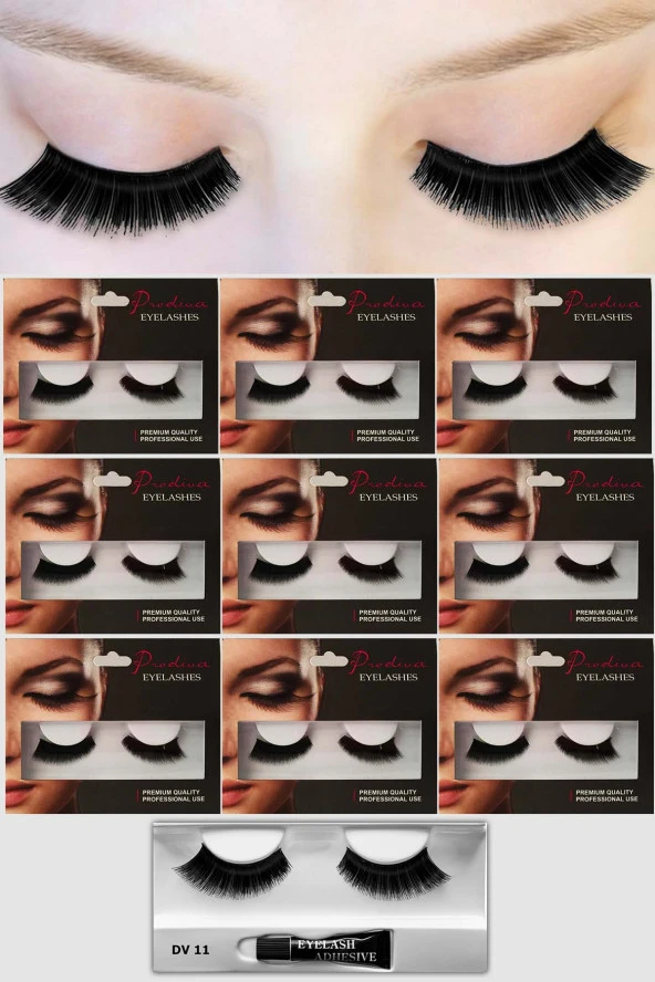 Prodiva Dv 11 Model Bütün Takma Kirpik 10 Lu Paket ürün görseli 1