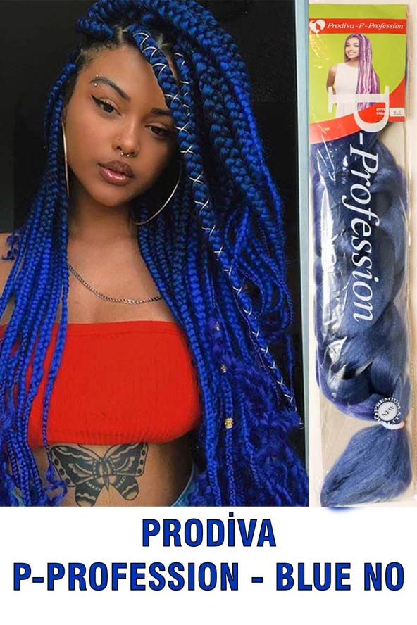 Sentetik Örgülük Saç,Afrika Örgüsü,Twist Örgü,Rasta saçı BLUE ürün görseli 1