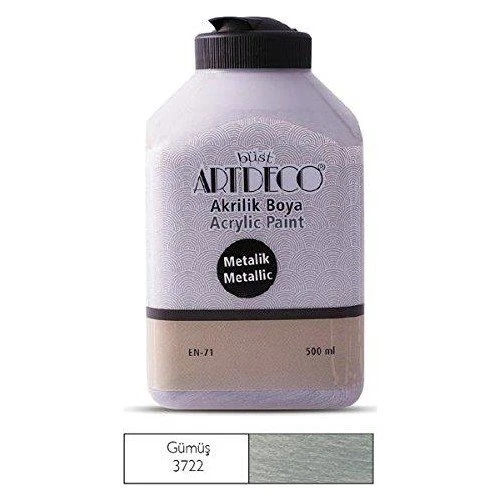 Artdeco Metalik Akrilik Boya 500 ml Gümüş 3722 ürün görseli 1