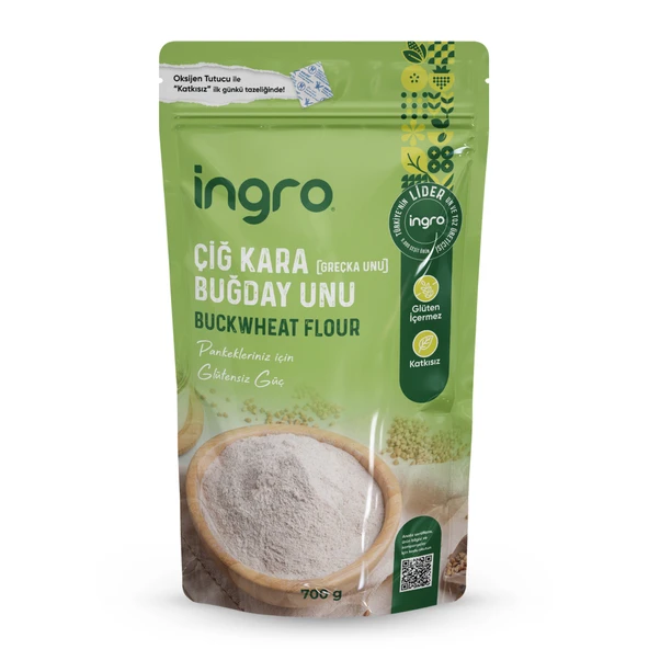 İngro Glutensiz Çiğ Karabuğday Unu 700g (Greçka Unu) ürün görseli 1