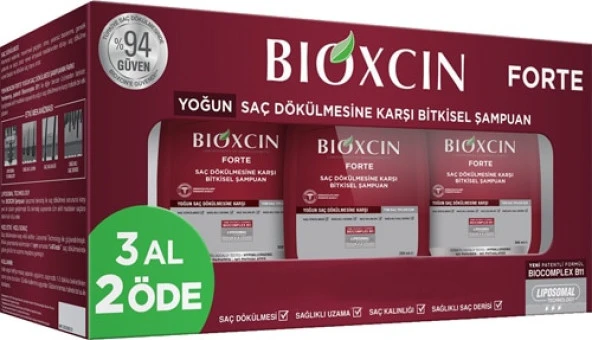 Bioxcin Forte Yoğun Saç Dökülmesine Karşı Bitkisel Şampuan 300 ml - 3 Al 2 Öde ürün görseli 1