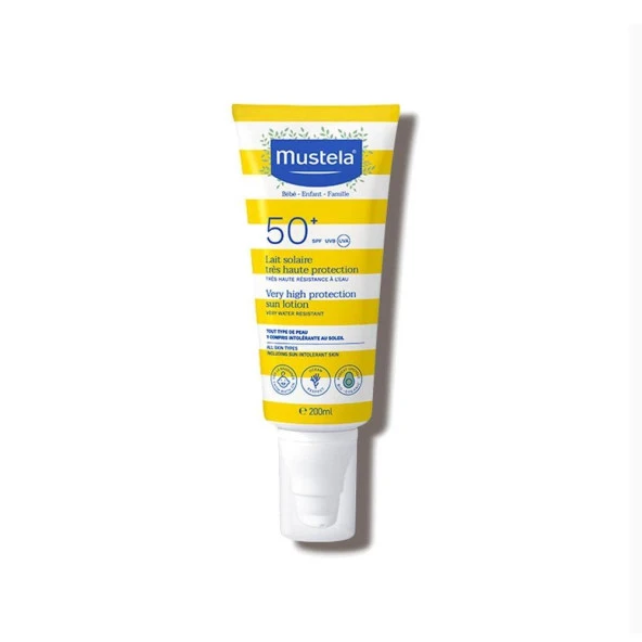 Mustela Yüksek Koruma Faktörlü Güneş Losyonu Tüm Aile İçin SPF50+ 200 ml ürün görseli 1