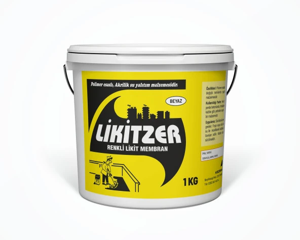 Likitzer - Su Bazlı Likit Membran Beyaz Renk 1KG ürün görseli 1