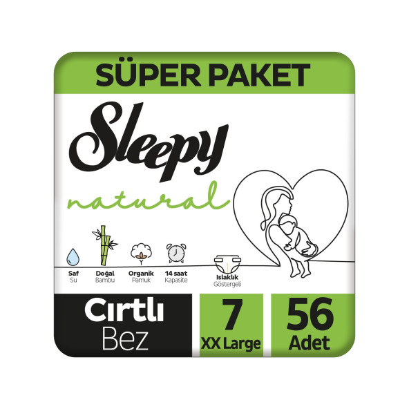 Sleepy Natural 7 Numara XX Large 56'lı Bebek Bezi ürün görseli 1