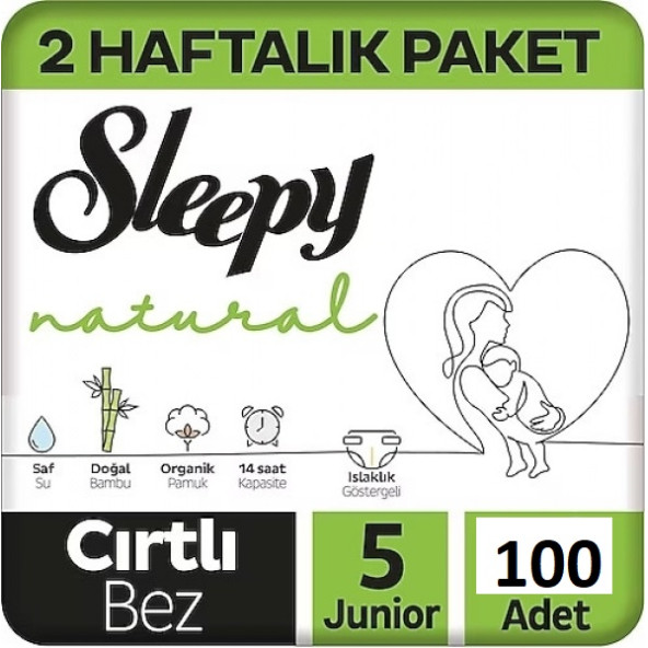 Sleepy Natural 5 Numara Junior 100'lü Bebek Bezi ürün görseli 1