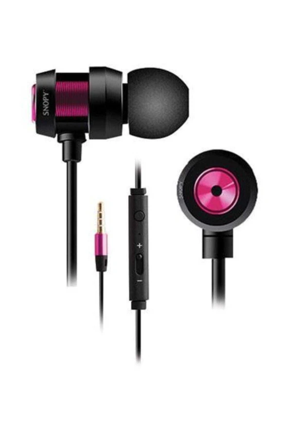 SNOPY SN-J01 TELEFON UYUMLU KULAKİÇİ SİYAH/MOR MİKROFONLU KULAKLIK ürün görseli 1