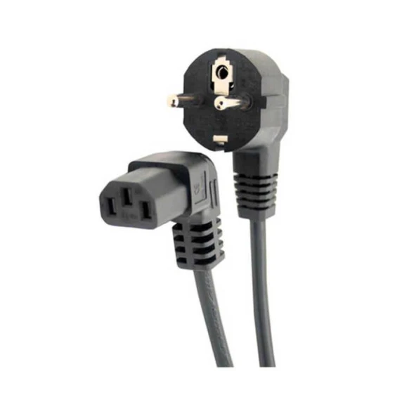C13 Power Kablo - 90 Derece L Uç - Dik Açılı - Standart Power Kablosu - 1.8 mt ürün görseli 1