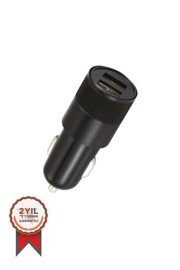 Torima C3 Siyah Tüm Araçlara Uyumlu Araba Çakmaklık Çift USB Girişli Oto Şarj Aleti Soketi ürün görseli 1