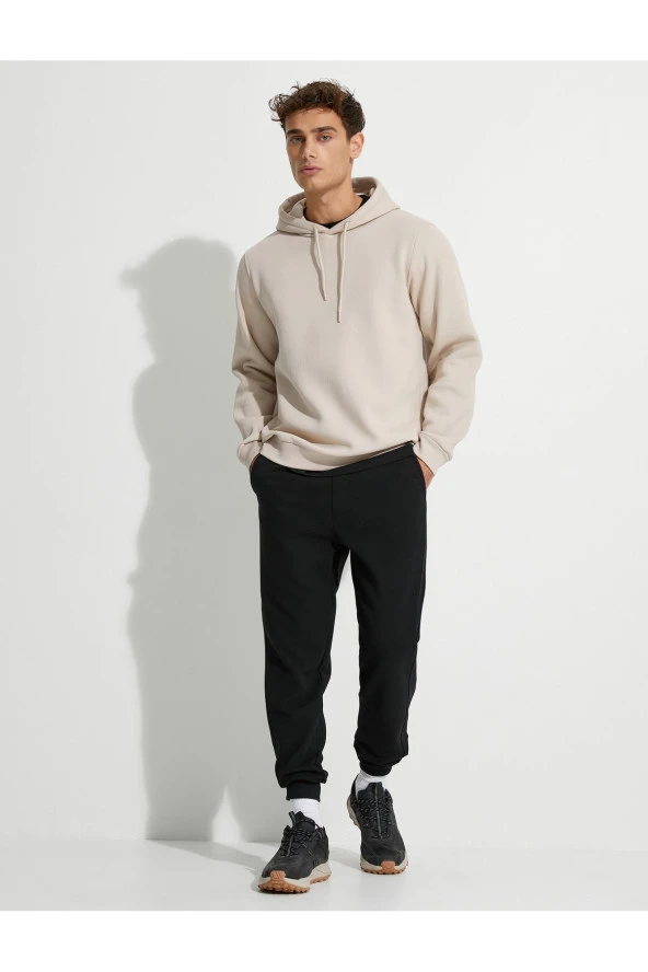 Basic Kapşonlu Sweat Uzun Kollu Şardonlu - Resim 8