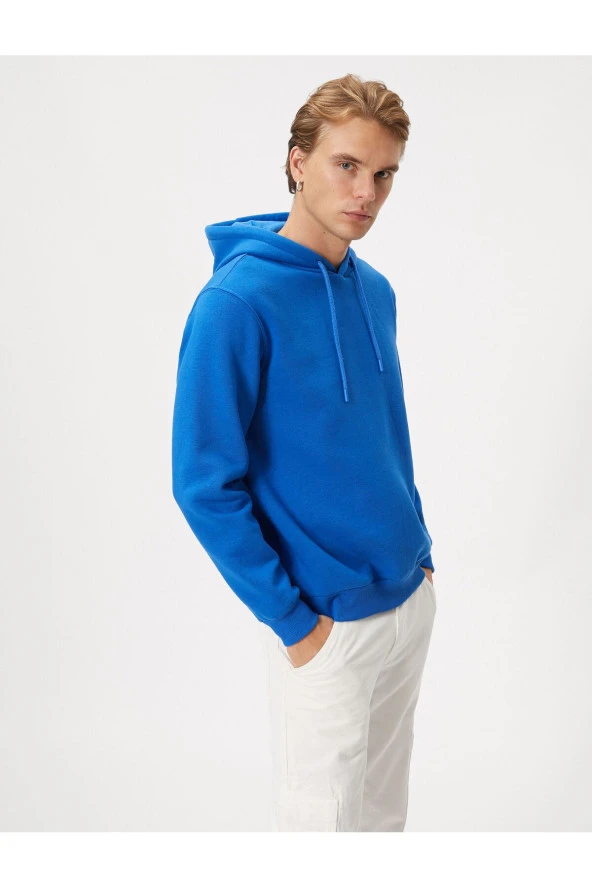 Basic Kapşonlu Sweat Uzun Kollu Şardonlu ürün görseli 1