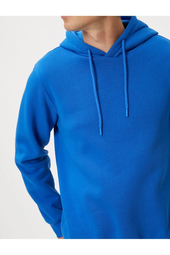 Basic Kapşonlu Sweat Uzun Kollu Şardonlu - Resim 5