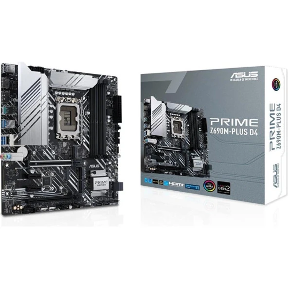 Asus Prime Z690M-PLUS D4 Intel LGA1700 DDR4 Micro ATX Anakart Teşhir ürün görseli 1