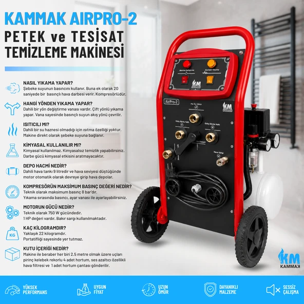 Kammak Petek Temizleme Makinası AirPro-2 Çift Yönlü Kompresörlü ürün görseli 1