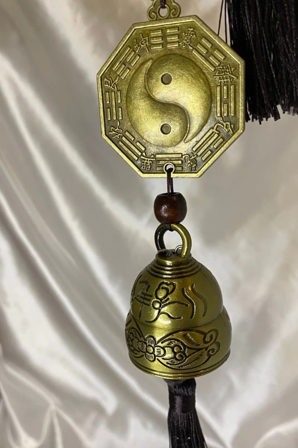 Feng Shui Bereket Şans Mutluluk Çanı Yin Yang Kapı Çanı Deprem Çanı - Resim 3