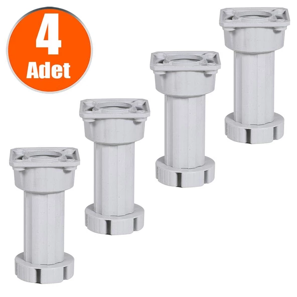 Ayarlanabilir Dolap Mobilya Puf Sehpa Tv Ünitesi Ayağı Gri Ayakları 10 Cm (4 ADET) ürün görseli 1